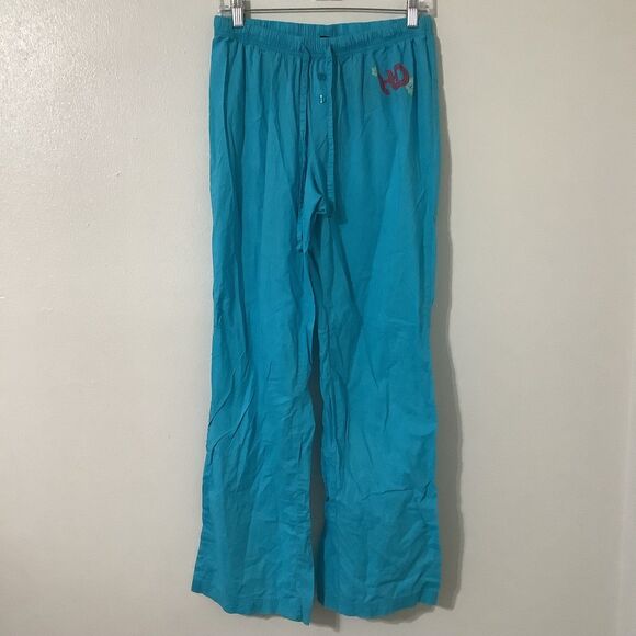 Vintage Y2K Harley Davidson Women Biker Tropical McBling Graphic Logo Pj Pants M - Picture 1 of 10